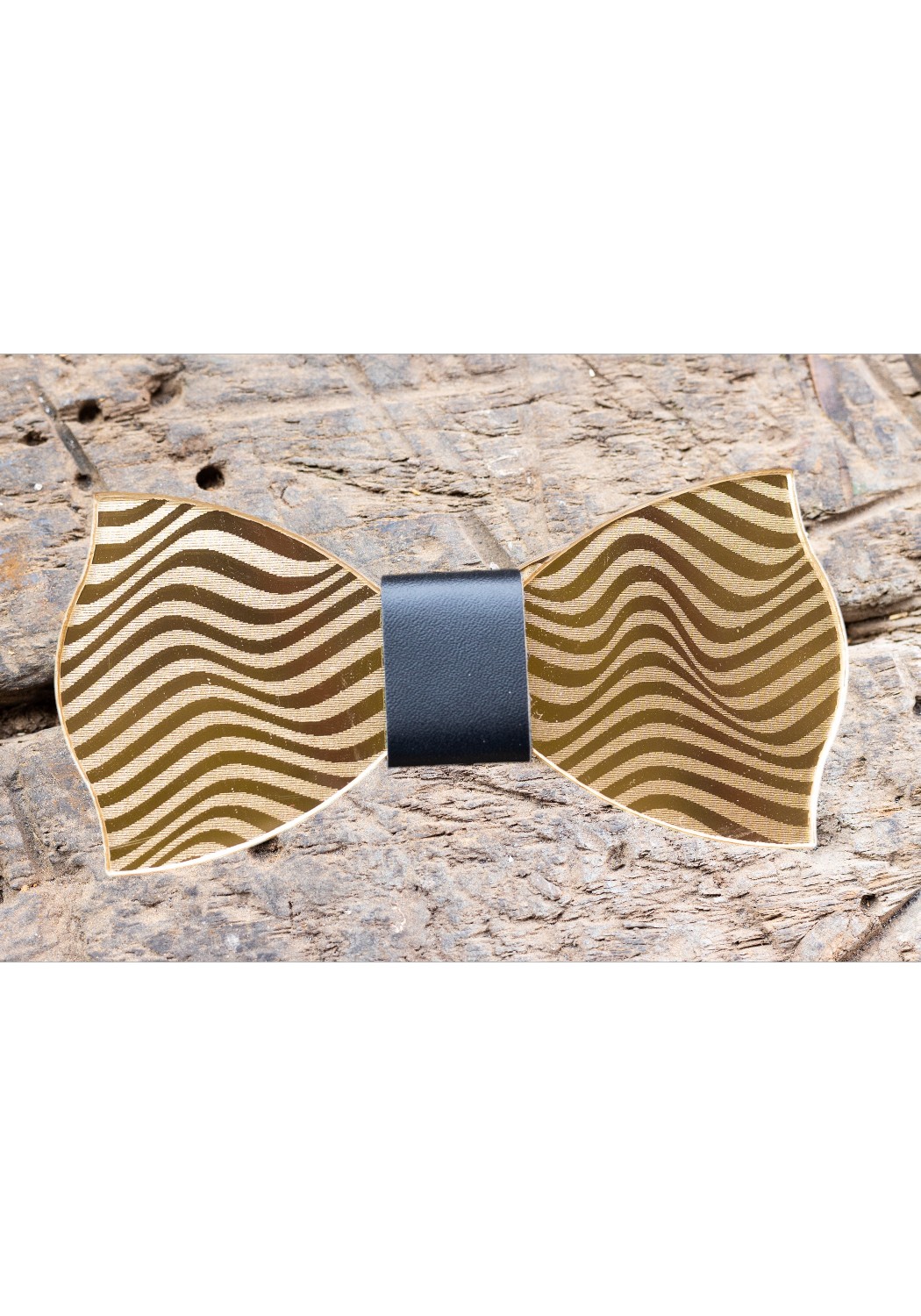 Papillon in plexiglass modello onde specchiato oro